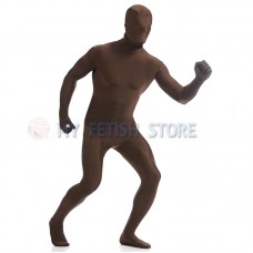 Full Body Brown Lycra Spandex Bodysuit Solid Color Zentai  suit Halloween Fancy Dress Costume 